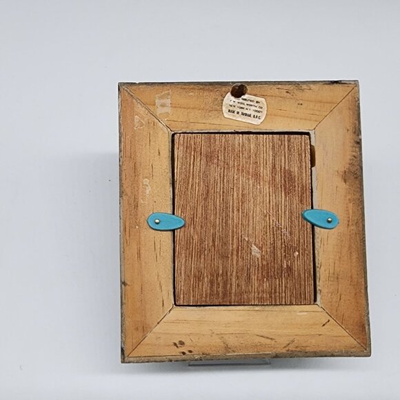 Antique Ornate Wooden Carved Picture Frame With Oil Painting 2x2.25" - Picture 8 of 13